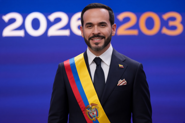Abelardo de la Espriella wearing the presidential sash during his inauguration ceremony in Cali.